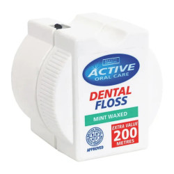 Active, nić dentystyczna, miętowa woskowana, 200 m