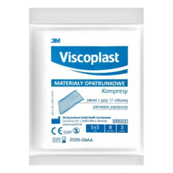 Viscoplast Jałowe kompresy gazowe 5 x 5 cm, 3 sztuki