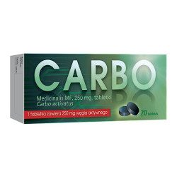 Carbo Medicinalis MF 250 mg, 20 sztuk, tabletki