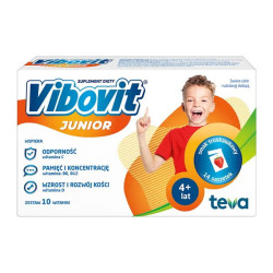 Vibovit Junior proszek o smaku truskawkowym, 14 saszetek