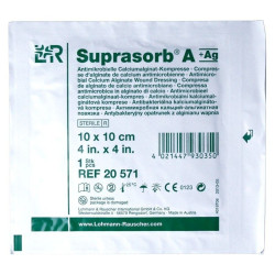 Suprasorb A+Ag, opatrunek alginianowy, 10 cm x 10 cm, 1 sztuka