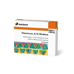 Vitaminum A+E Medana, 2500 j.m.A + 200 mg E, kapsułki,20 sztuk