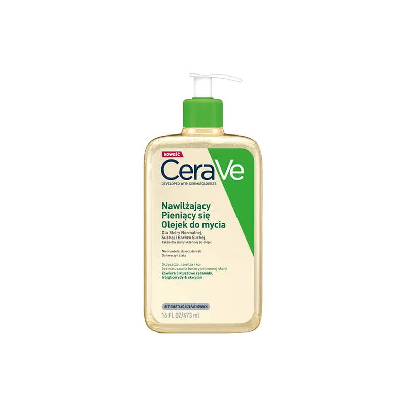 CeraVe, nawilżający pieniący się olejek do mycia, 473 ml