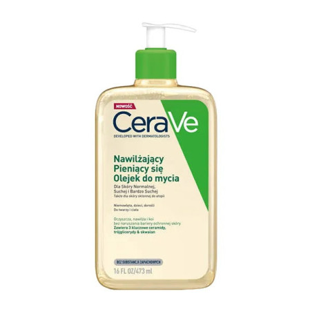 CeraVe, nawilżający pieniący się olejek do mycia, 473 ml