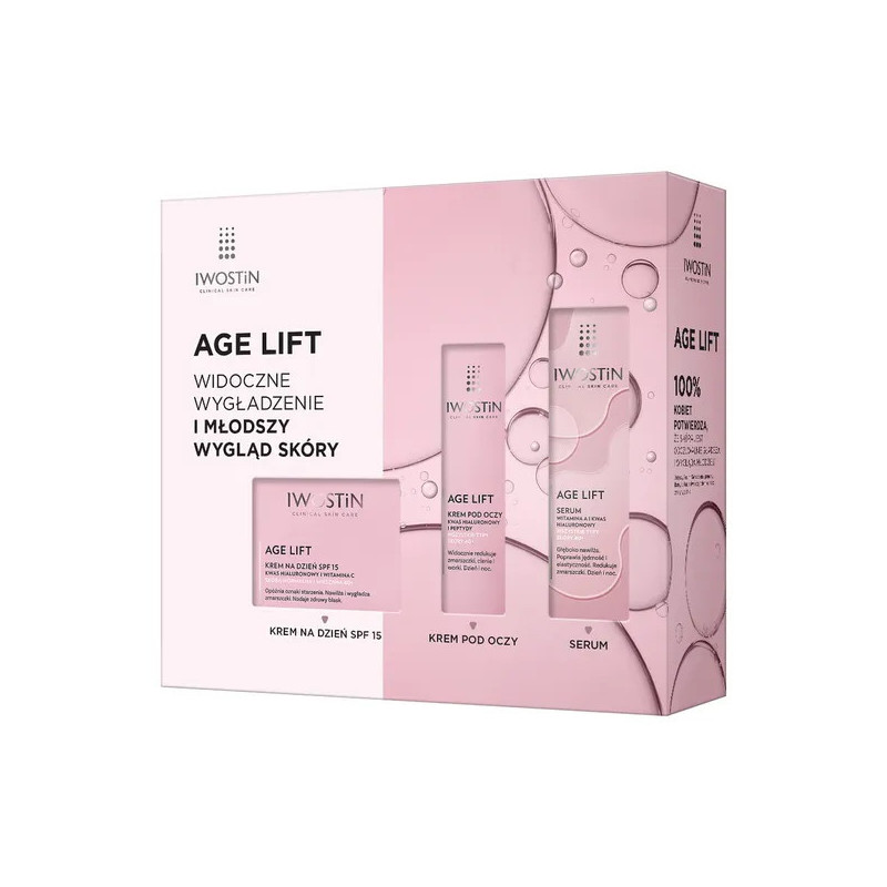 Zestaw Iwostin Age Lift, krem na dzień SPF 15, 50 ml + krem pod oczy, 15 ml + serum, 30 ml