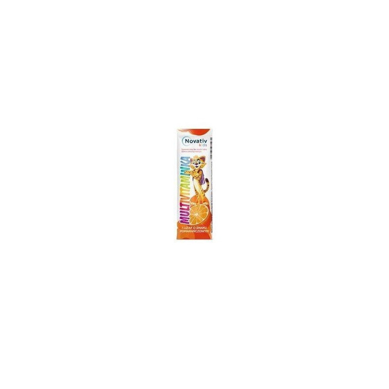 Novativ Kids Multivitaminka lizaki o smaku pomarańczowym, 1 sztuka