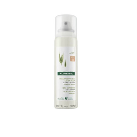 Klorane, szampon suchy z mleczkiem z owsa, do włosów ciemnych, 150 ml